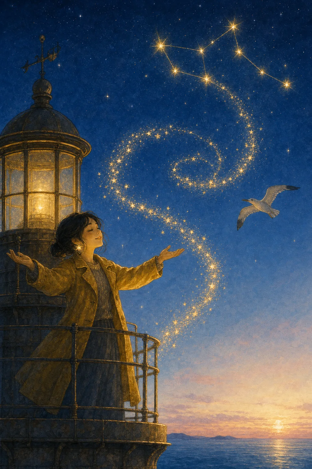 Les étoiles guéries s’envolent au-dessus du phare